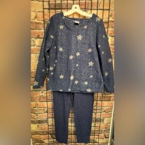 Serra blue l cozy pajamas set long sleeve top and pants women’s size large